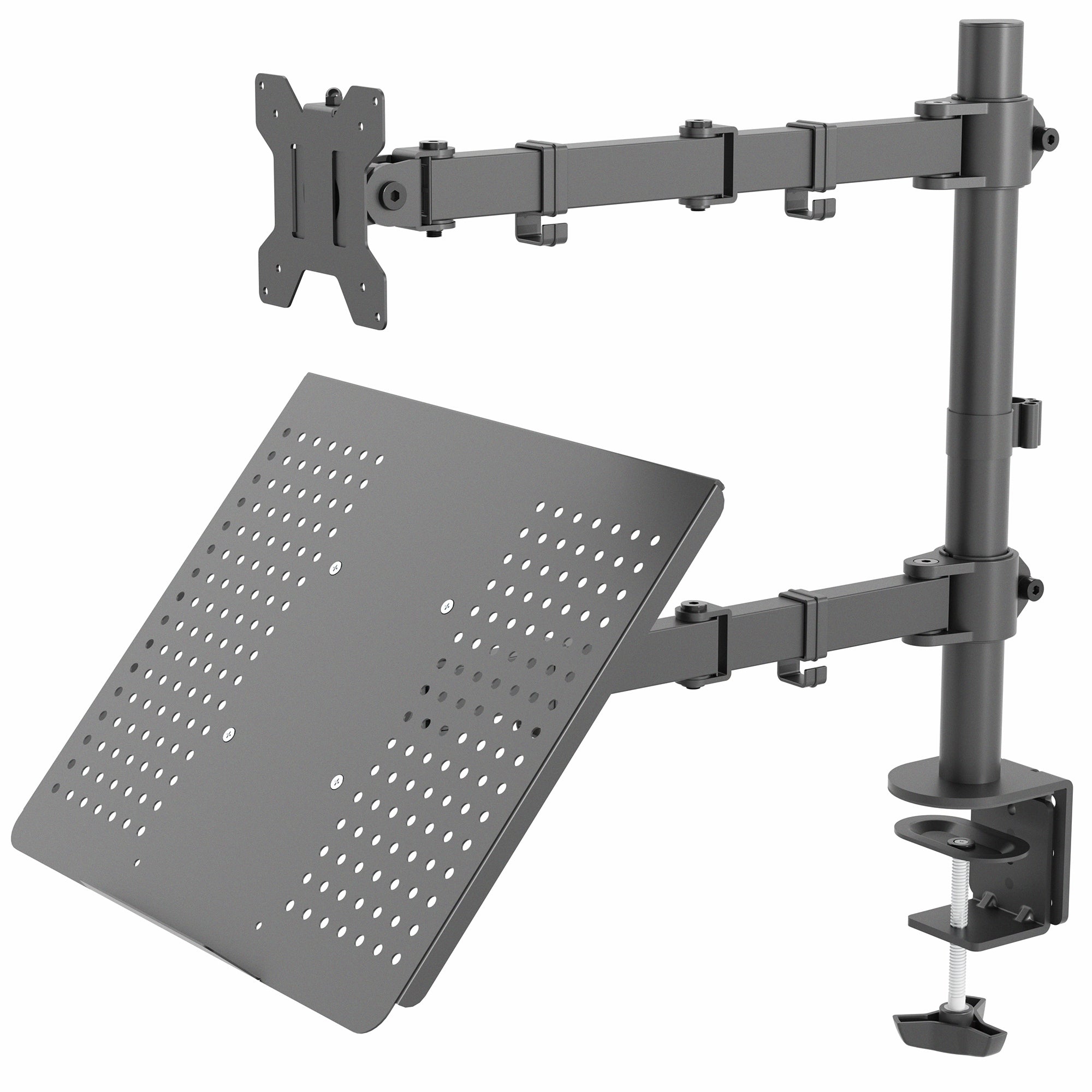 Single Monitor and Laptop Desk Mount - Up to 32" Screens, 17