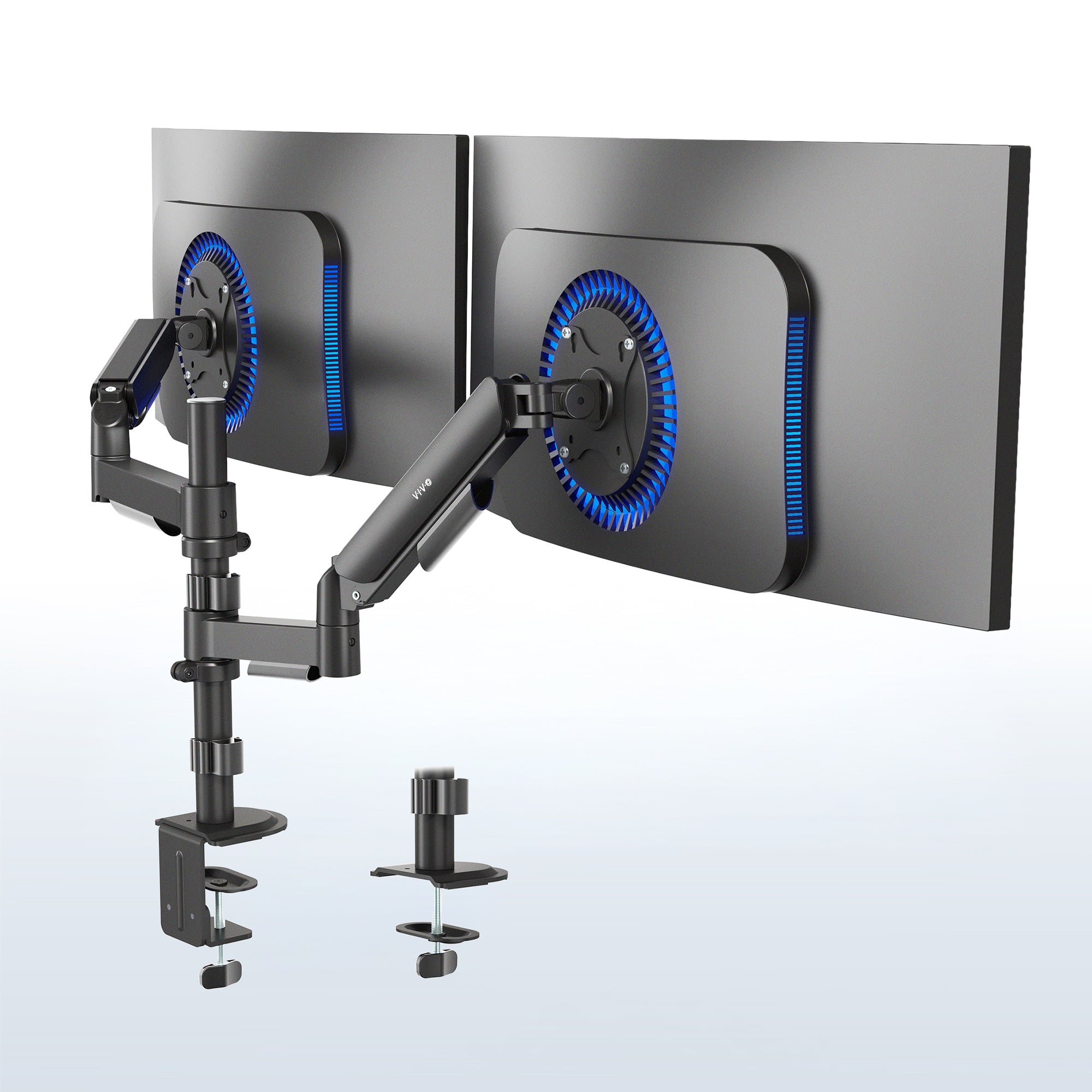 Mechanical Arm Dual Monitor Desk Mount - 17
