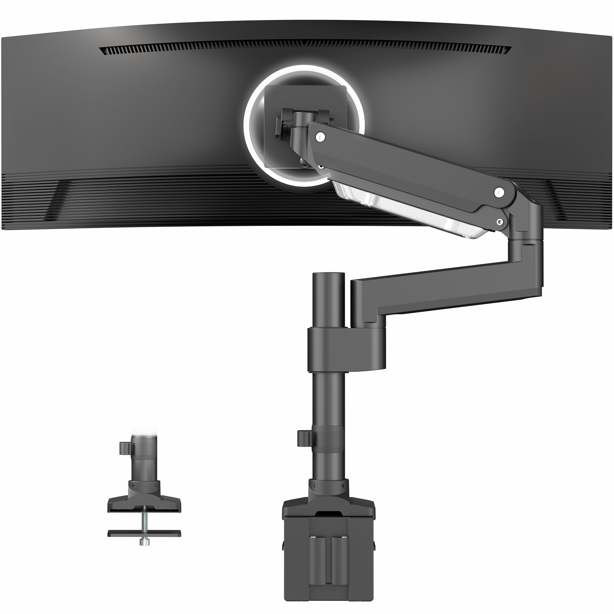 Pneumatic Arm Single Monitor Desk Mount
