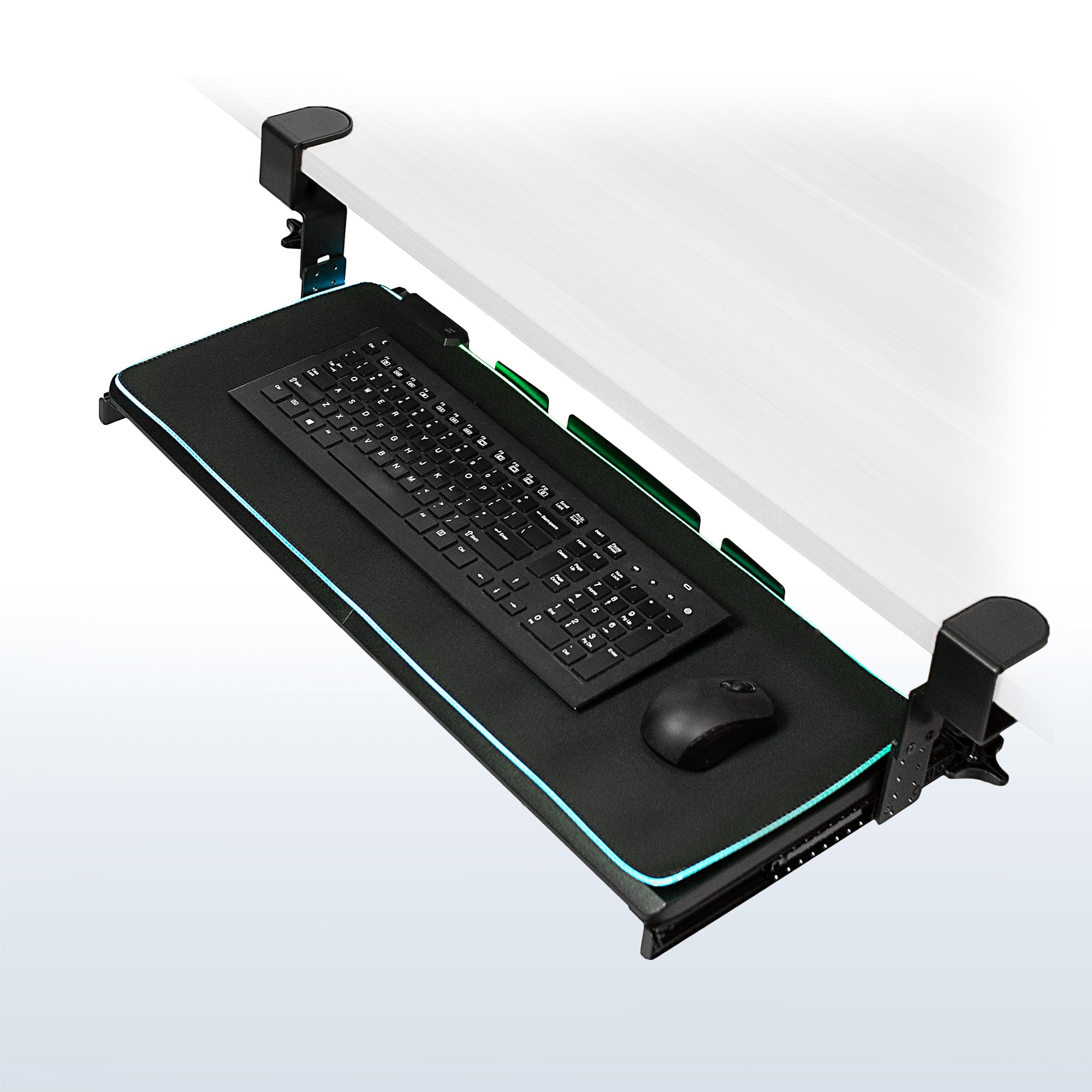 Clamp-on Height Adjustable Keyboard Tray with RGB Pad – VIVO