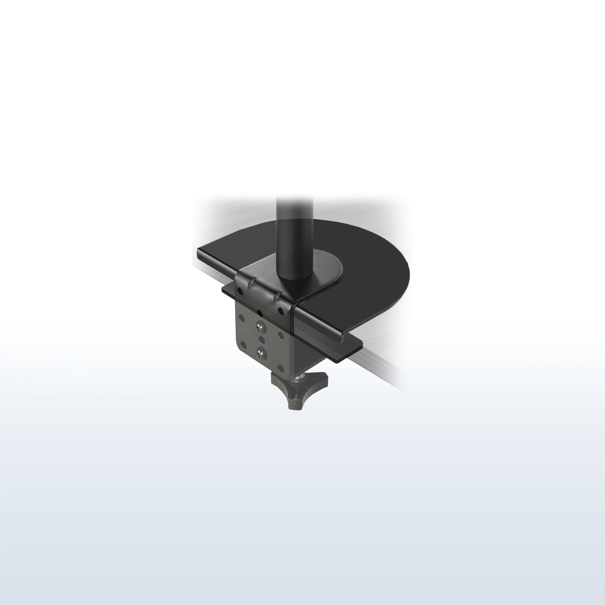 Sturdy reinforcement brackets for clamping on monitor mounts.