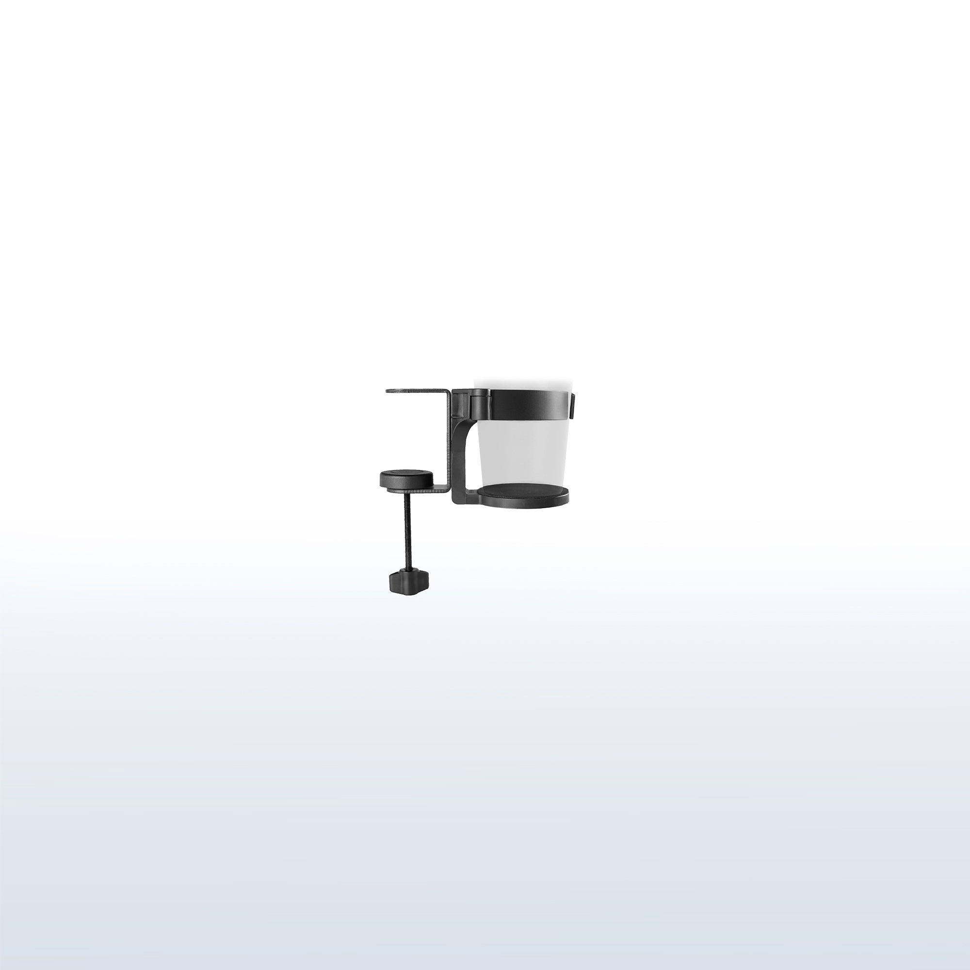 C-clamp cup mount.