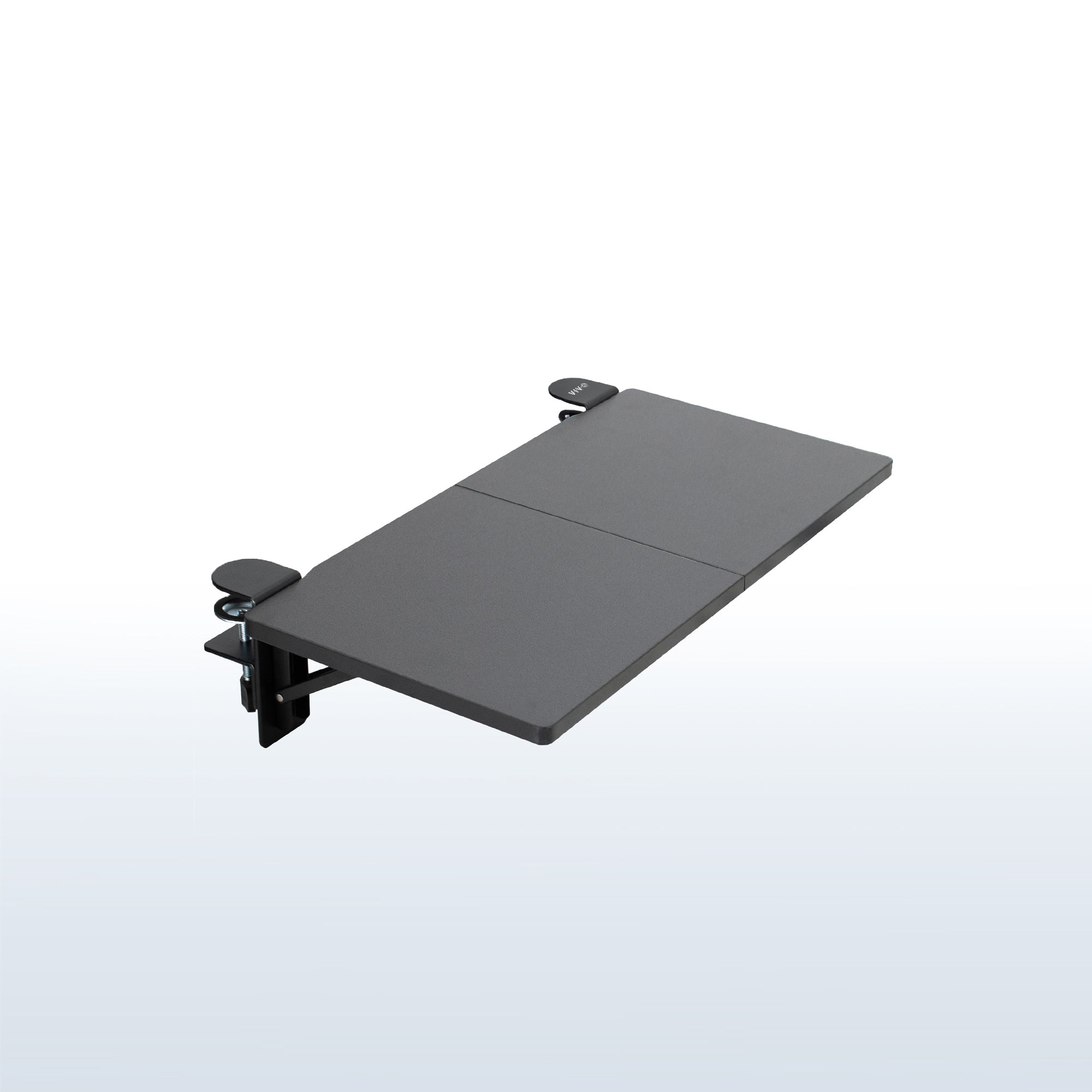 Clamp-on 24 x 12 inch (14 Including Clamps) Desk Extender, Foldable Keyboard Tray, Table Mount for Sit Stand Desks