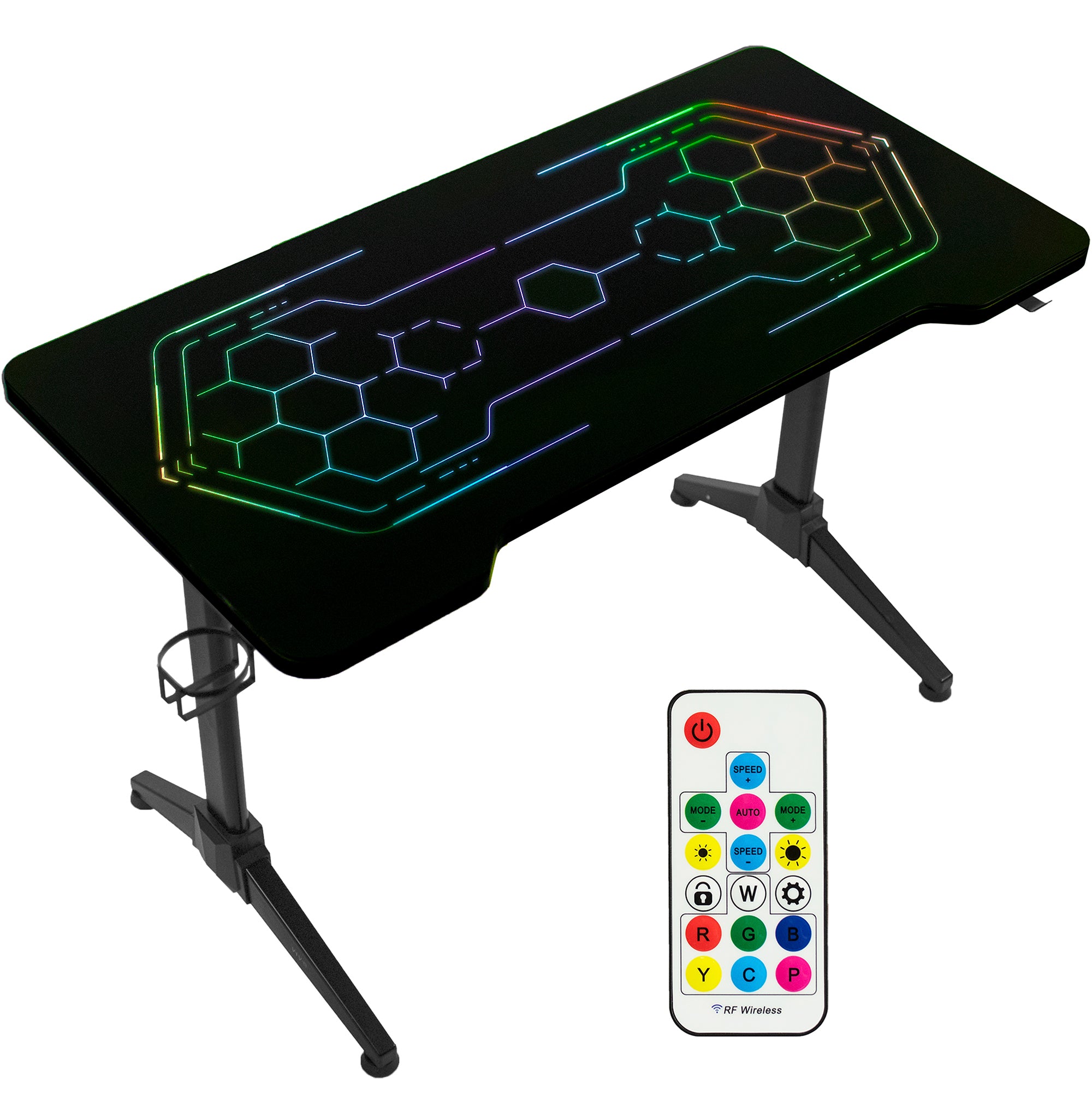 Black 48 x 24 Gaming Desk with RGB Lighting – VIVO - desk solutions,  screen mounting, and more