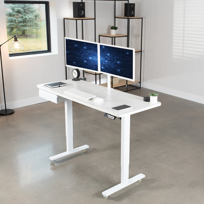 60" x 24" Electric Desk with Push Button Memory and Drawer Accessory Kit