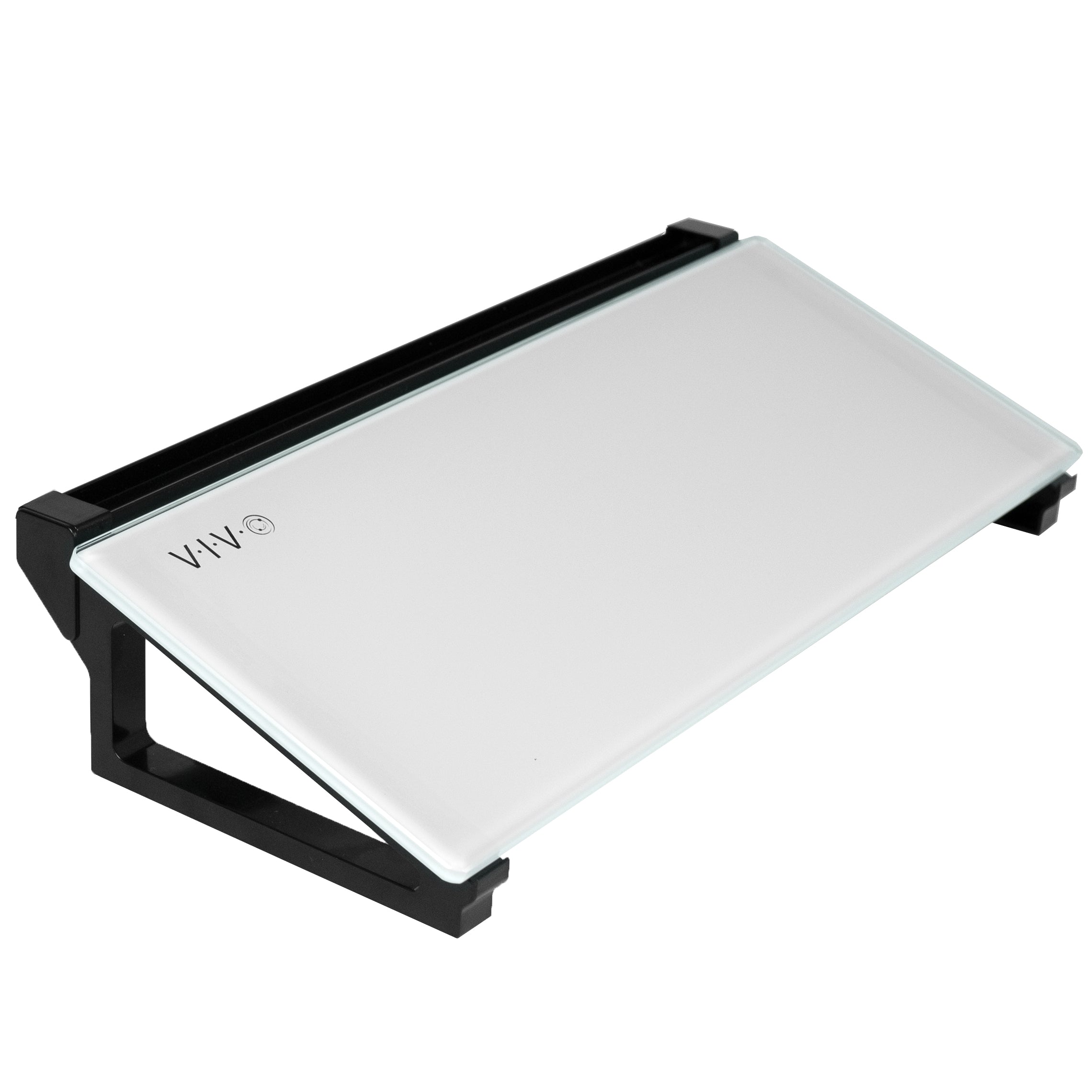 Small Glass 16 x 7 Desktop Whiteboard with Open Storage – VIVO