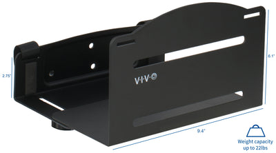 Dimensions of the base of PC wall mount with heft weight capacity.