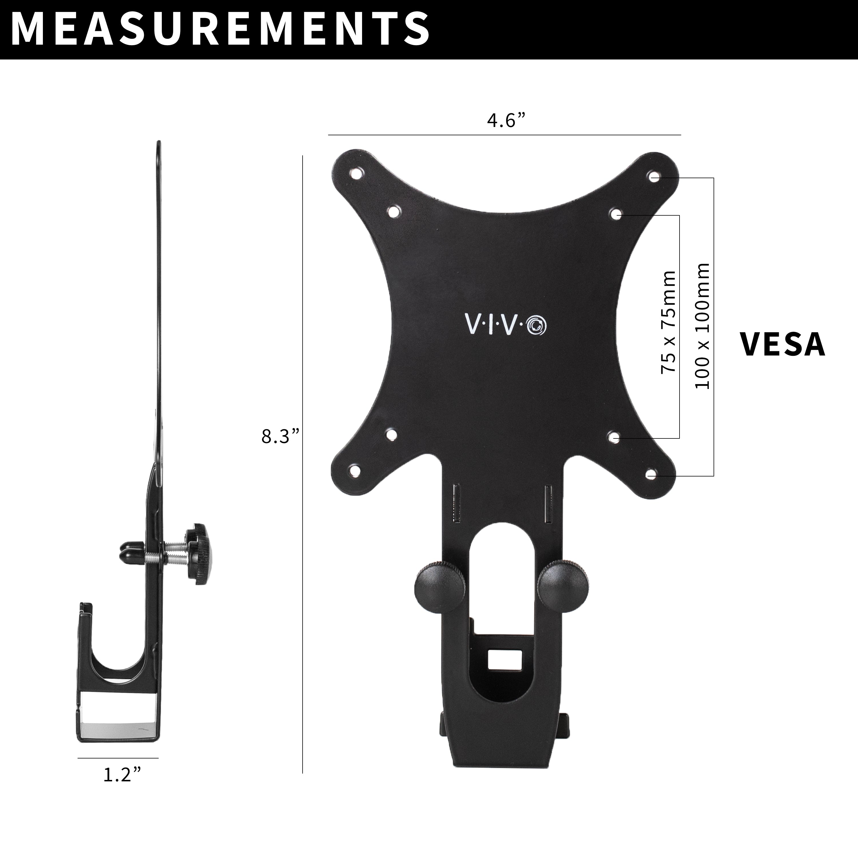 VIVO Quick Attach VESA Adapter Bracket Designed for Viotek Monitor NBV24CB2, VESA 75x75mm and 100x100mm