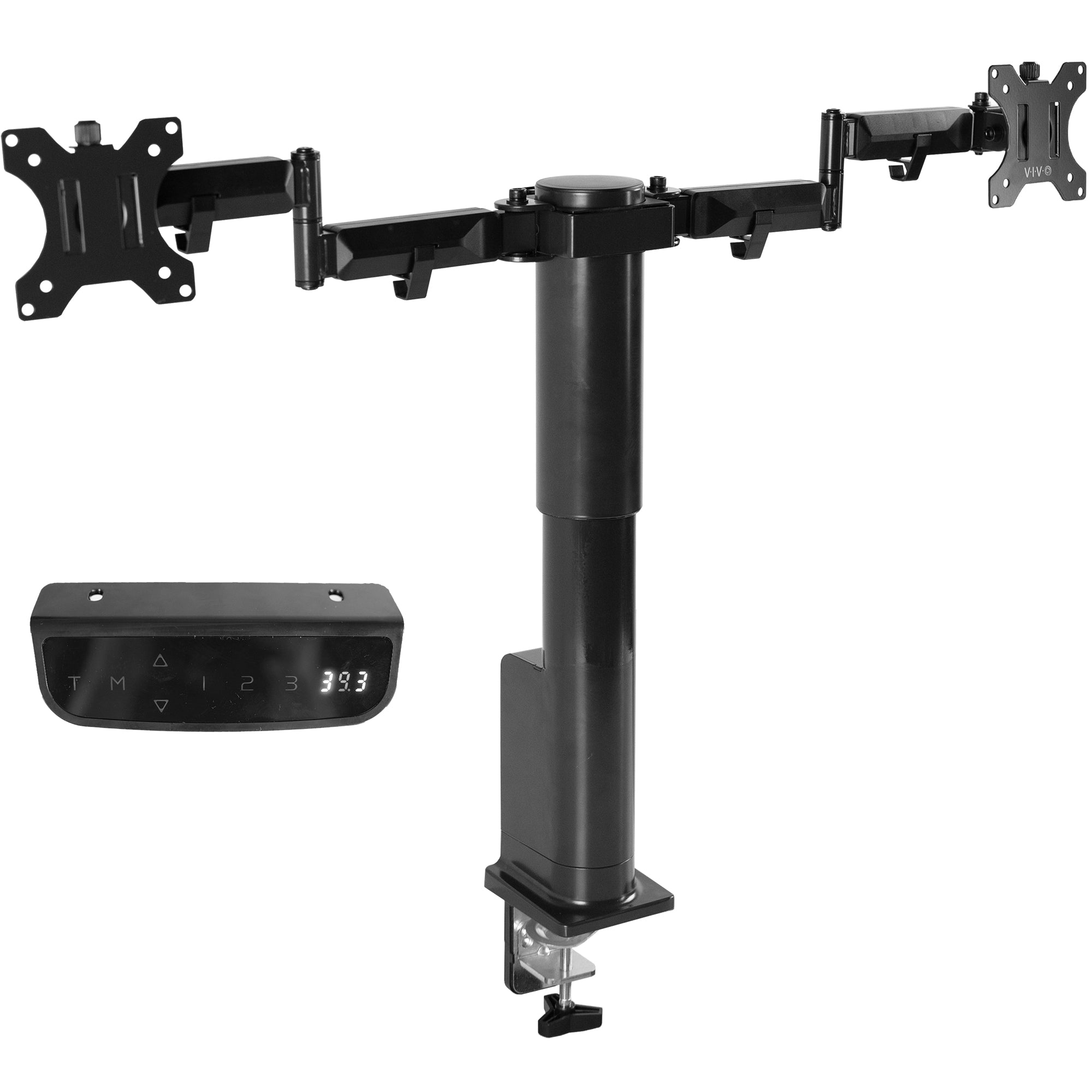 Black Electric Dual Monitor Arms – VIVO - desk solutions, screen mounting,  and more
