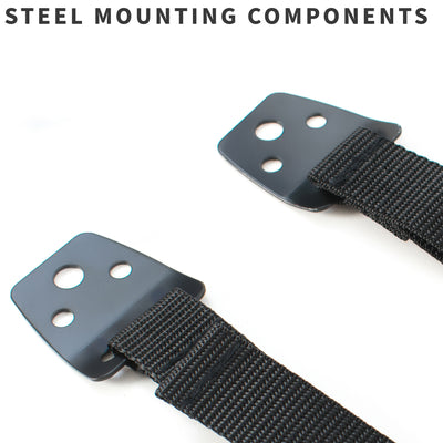 Steel mounting components that add security to your mounted TV.