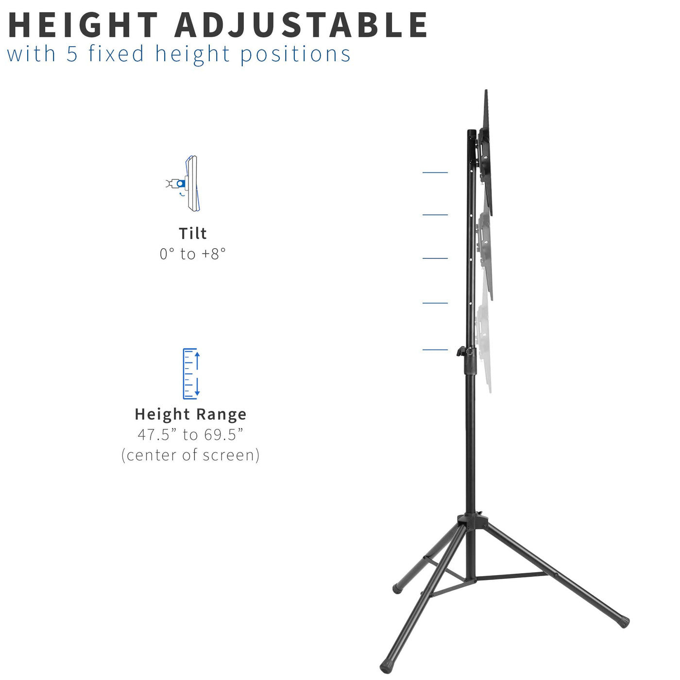 Height adjustable tripod stand from VIVO.