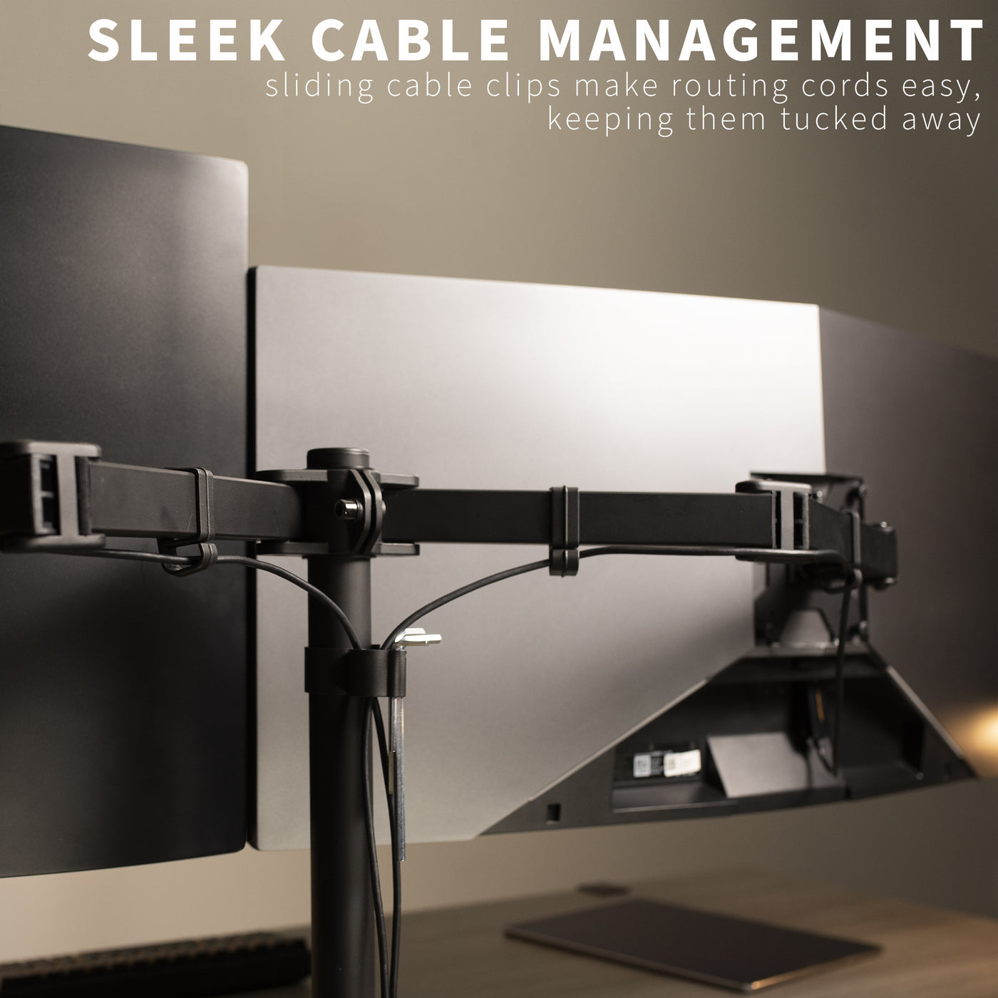 Dual Monitor Desk Mount with Cable Management