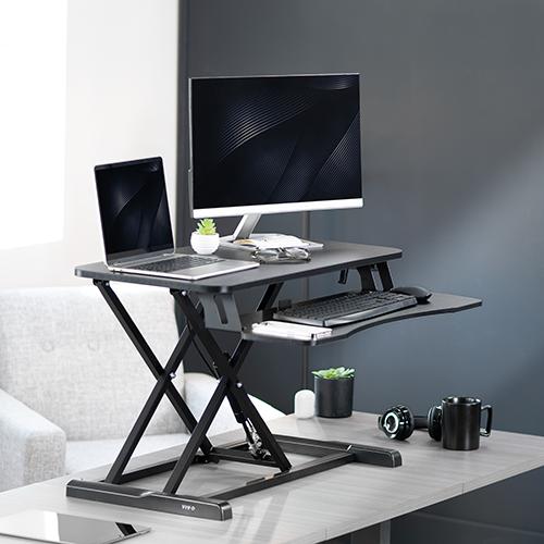 Extra Large Desk Riser with Triple Monitor Mount – VIVO - desk ...