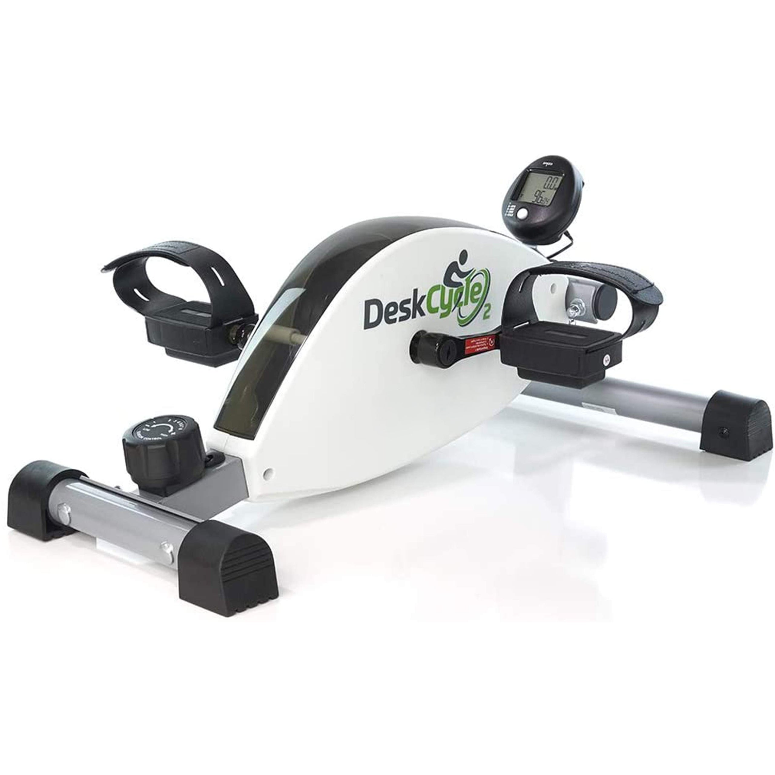 White Adjustable Under Desk Bike Pedal Exerciser