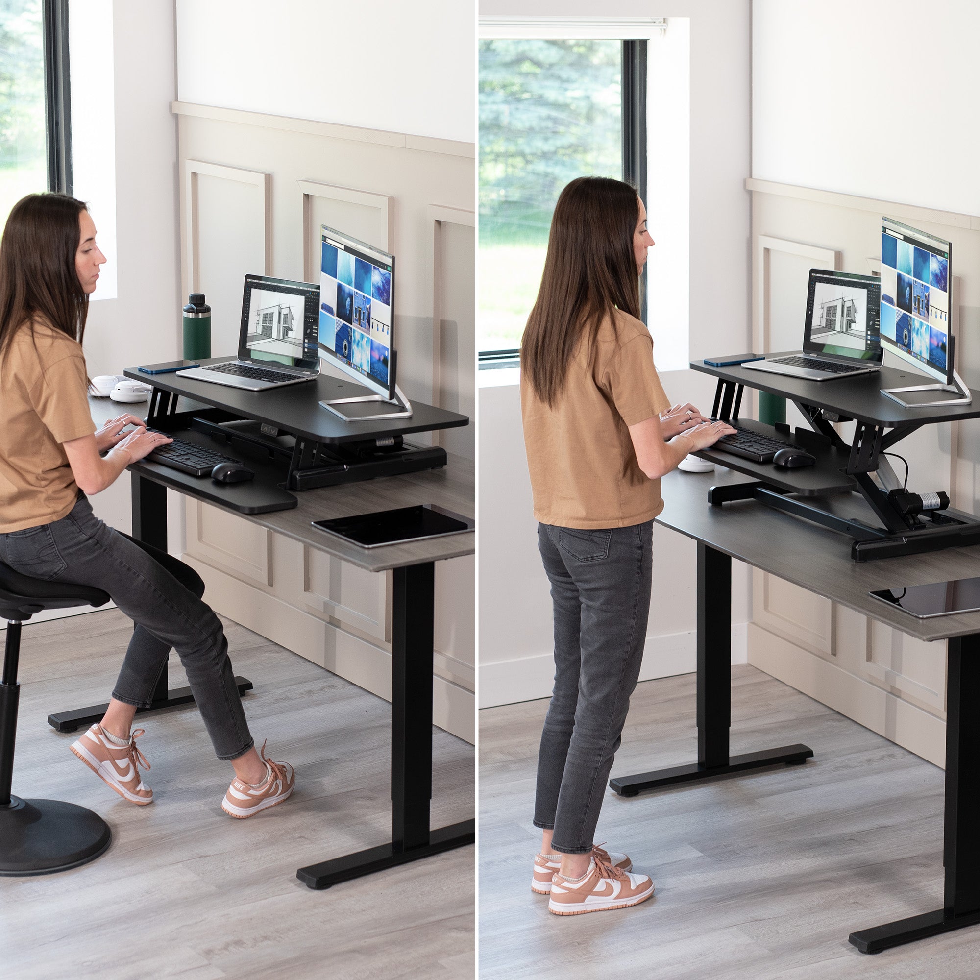 Black Electric Desk Riser – VIVO - desk solutions, screen mounting, and ...