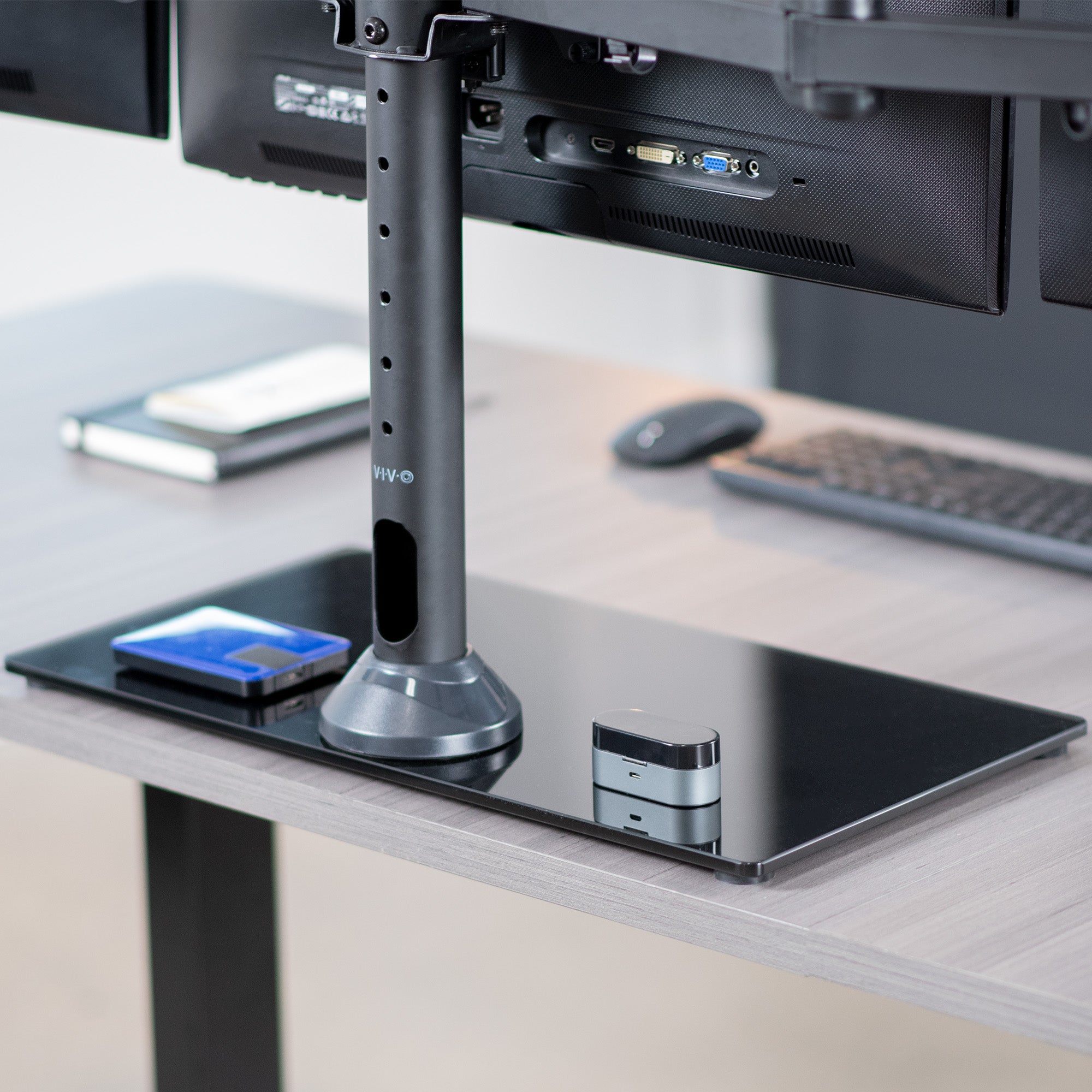Triple Monitor Desk Stand – VIVO - desk solutions, screen mounting