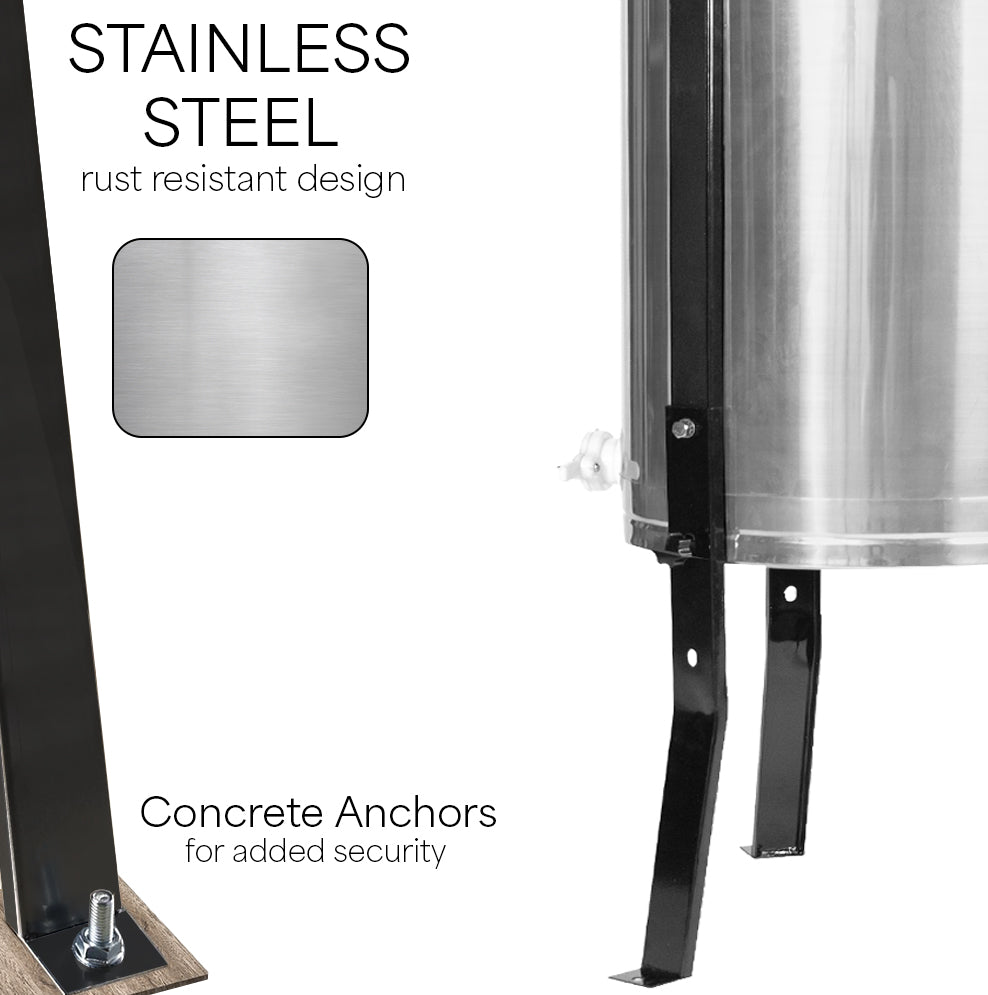 Electric stainless steel honey extractor for 4 to 8 frames.