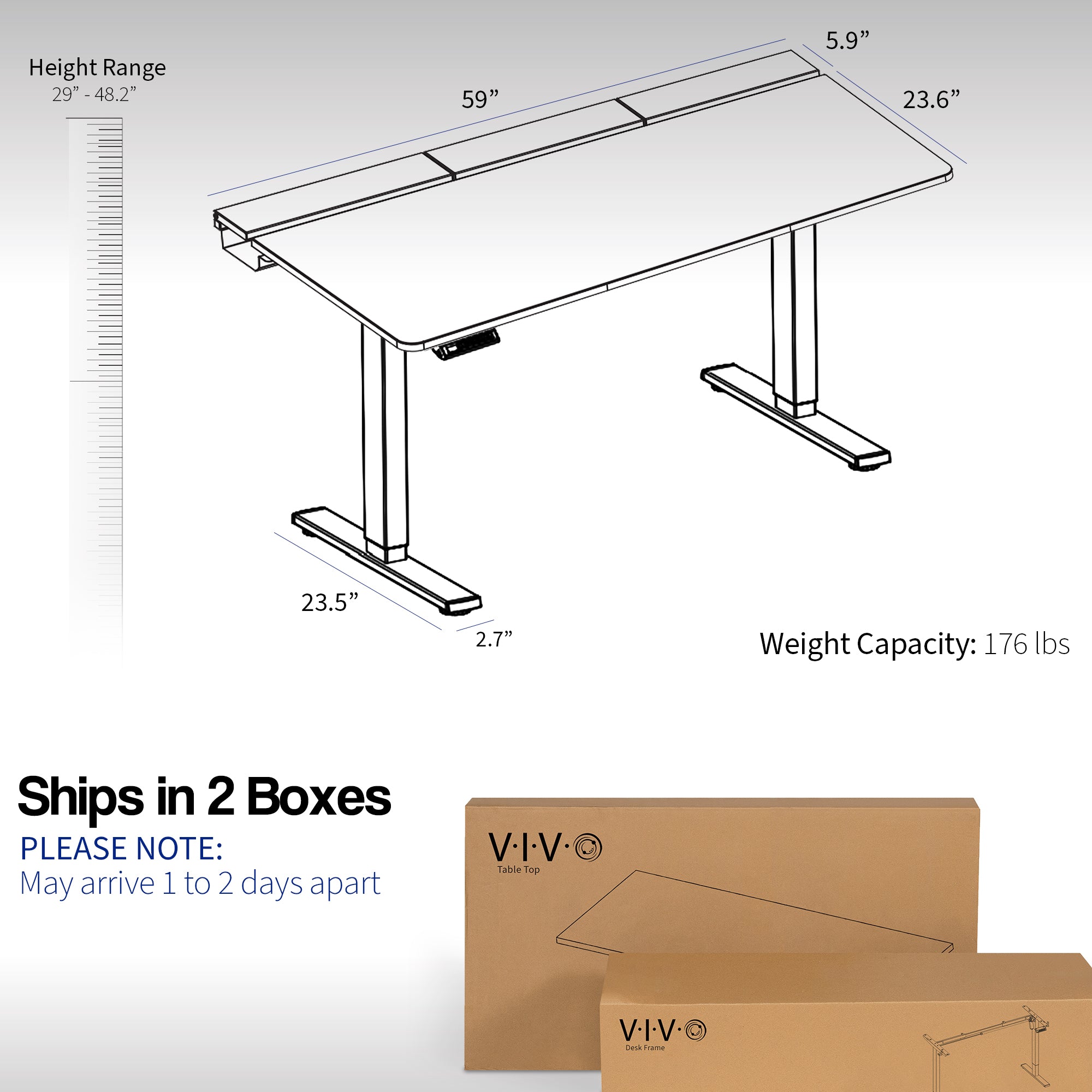 Black Table Top with Built-In Concealed Cable Trays, Complete Active Corner Standing Workstation