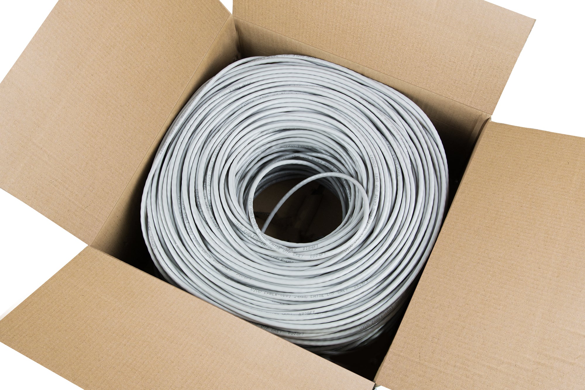 Grey 1,000ft Cat6 Full Copper Ethernet Cable