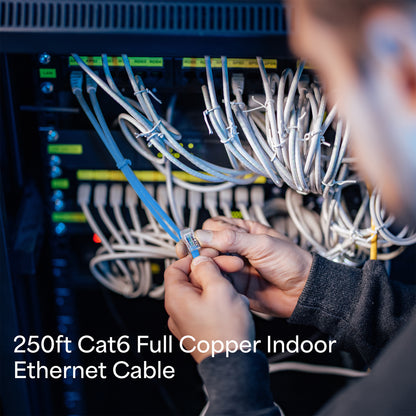 250ft Cat6 Full Copper Indoor Ethernet Cable