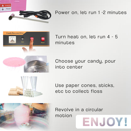 Pink Electric Commercial Cotton Candy Machine