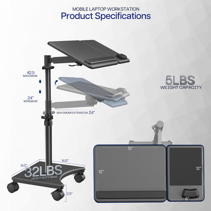 Laptop Cart with Extension Arm