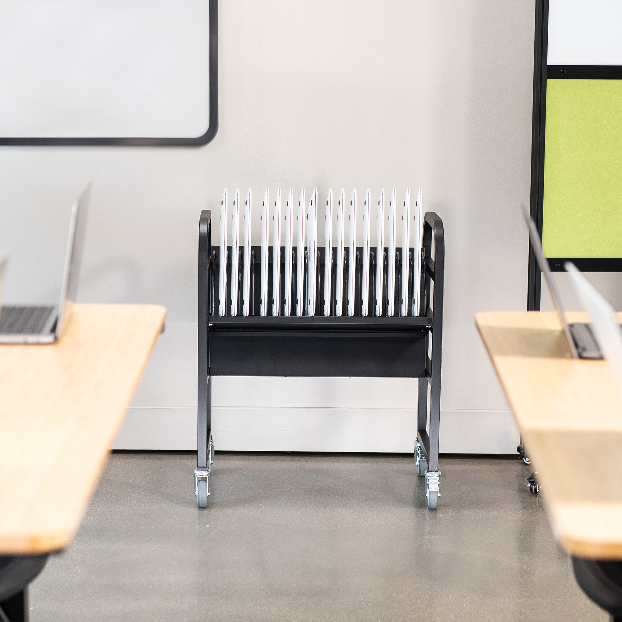 Laptop charging cart for schools and offices.