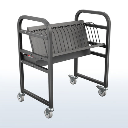 16-Device Open Charging Cart on a white and blue gradient background