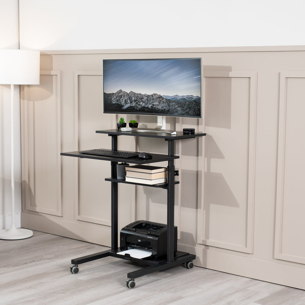 28” Mobile Computer Workstation – VIVO - desk solutions, screen ...