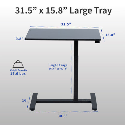 Sturdy steel mobile laptop cart with pneumatic height adjustment.