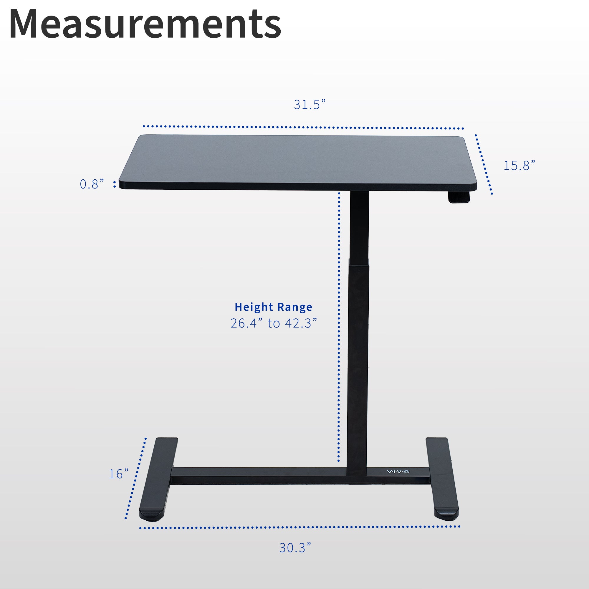 Sturdy steel mobile laptop cart with pneumatic height adjustment.