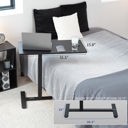 Sturdy steel mobile laptop cart with pneumatic height adjustment.