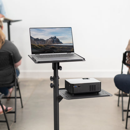 Convenient mobile projector and laptop cart.