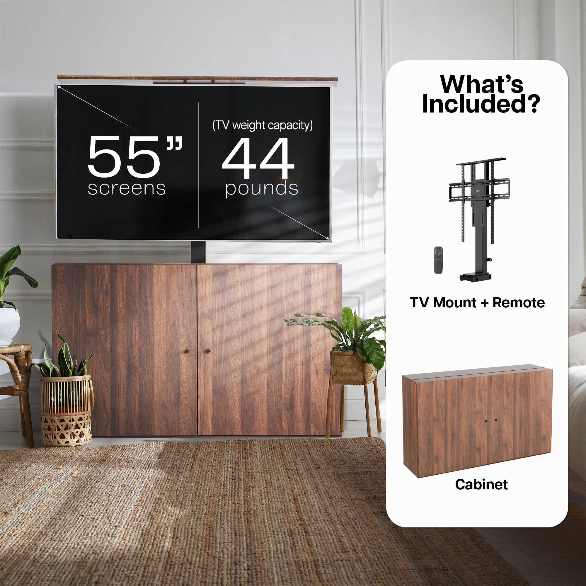 TV Lift Cabinet with Motorized Stand - 32