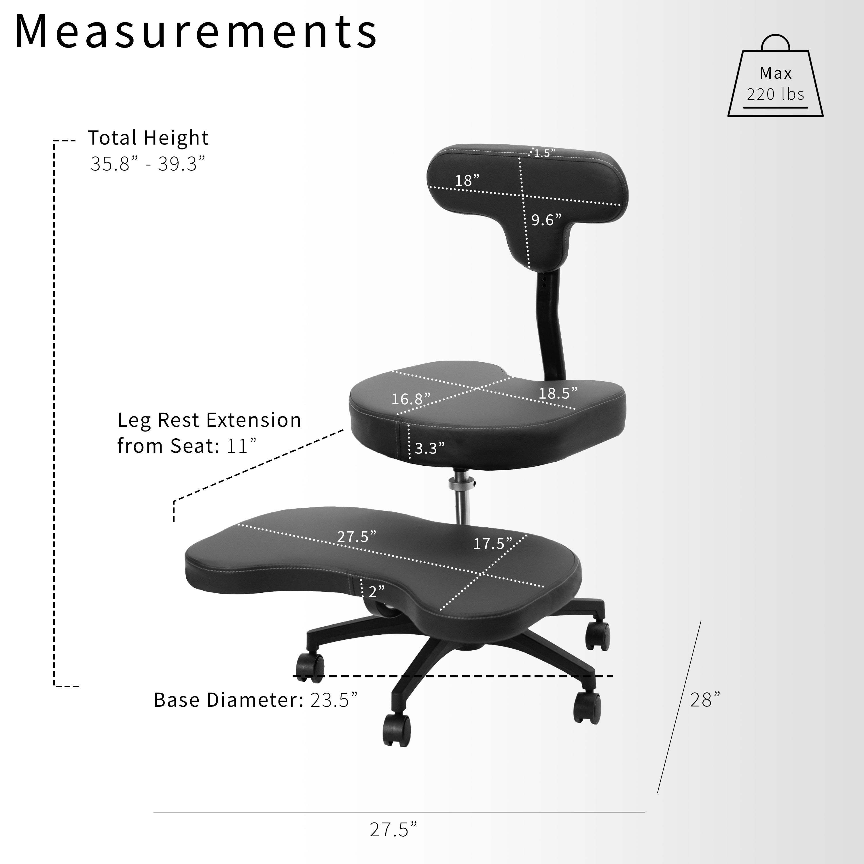 Fully adjustable cross legged desk chair with wheels for better posture and increased productivity.