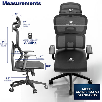 Brand New! Ergonomic Cushioned Office Chair, Meets ANSI/BIFMA Standards