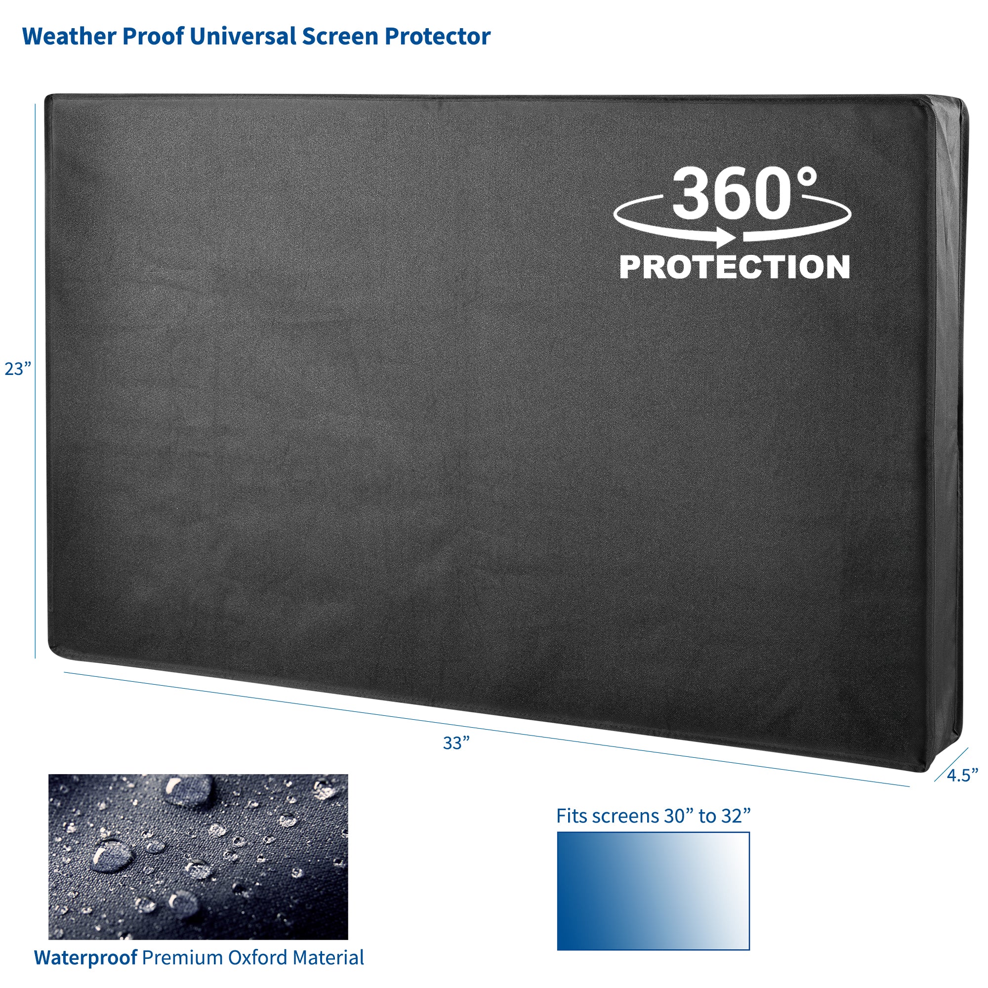 Waterproof flat screen TV cover.