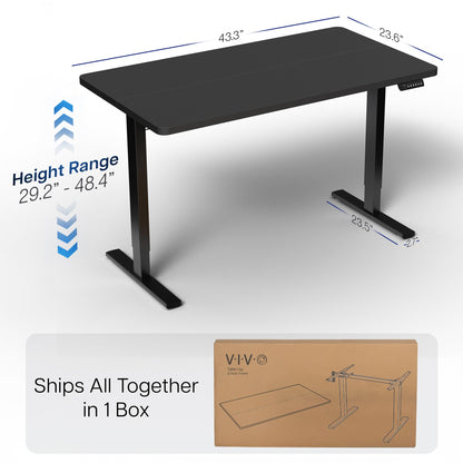 1B Split Top Series - Single Motor Electric Desk with Push Button Memory Controller