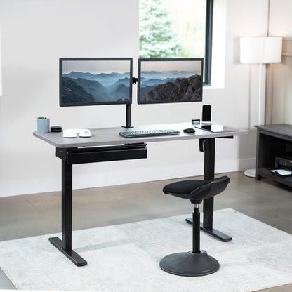 Extra Wide Under Desk Drawer provides a storage option for both standing and fixed height desks, creating a clean, non-cluttered workspace.