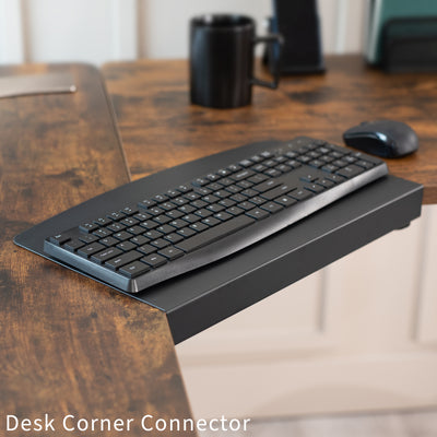 Clamp-on 17 inch Corner Desk Connector Platform for L-Shaped Workstations, Workspace Extender