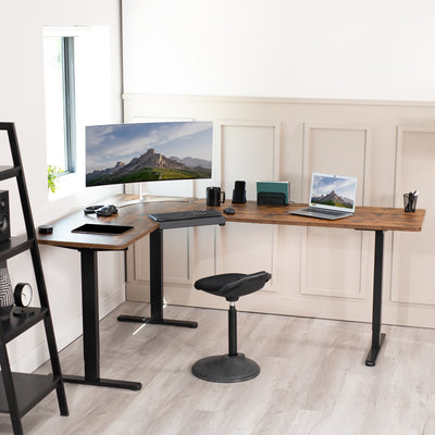 Clamp-on 17 inch Corner Desk Connector Platform for L-Shaped Workstations, Workspace Extender