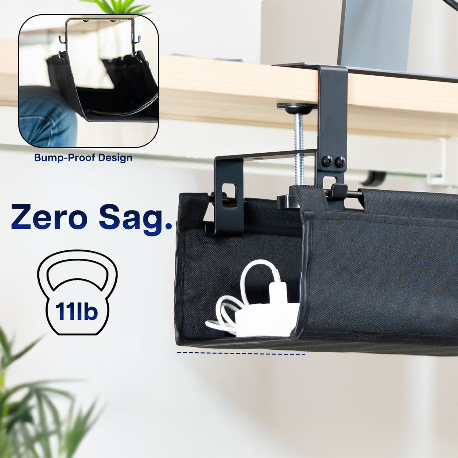 Clamp-on Fabric Cable Management Tray