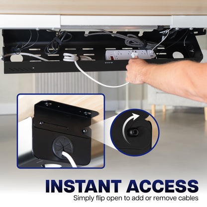 Flip Open Under Desk Cable Management Box