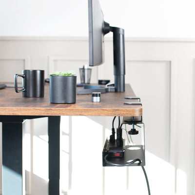 Black Clamp-on Cable Management Tray
