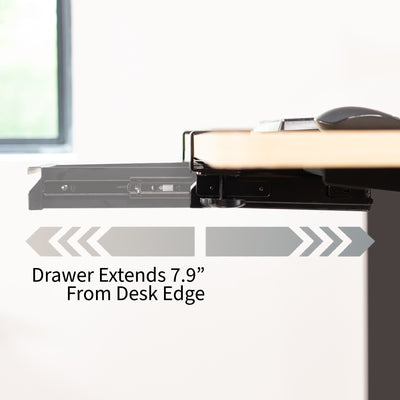16 inch Clamp-on Sliding Pull-out Under Table Drawer for Office Desk, Shallow Storage Organizer for Sit Stand Workstation