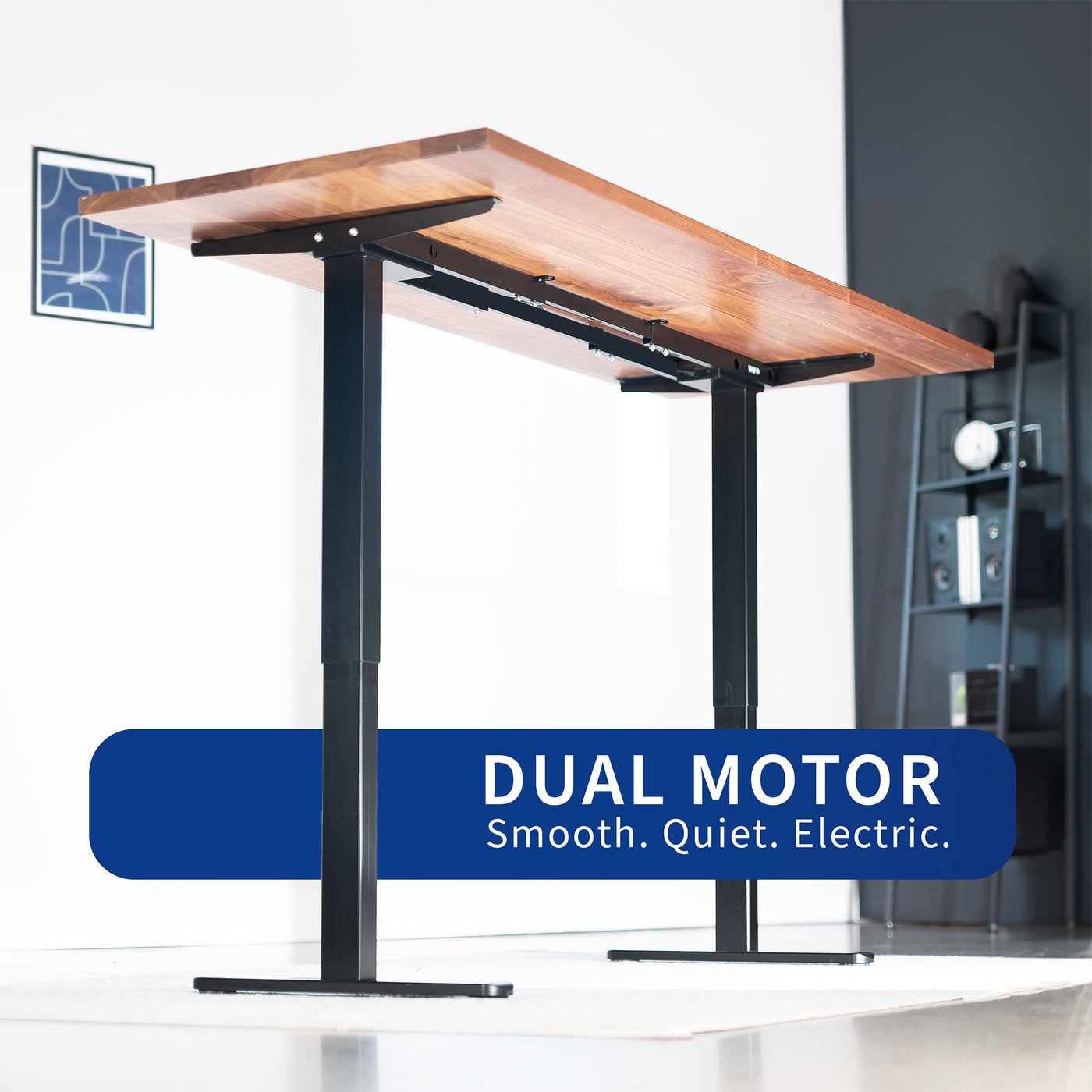 Motorized standing desk frame for raising your table top to a sitting or standing position.