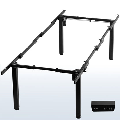 Electric four-legged dual motor desk frame. 
