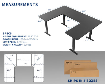 Heavy-duty spacious height adjustable U-shaped electric desk with programmable memory controller.