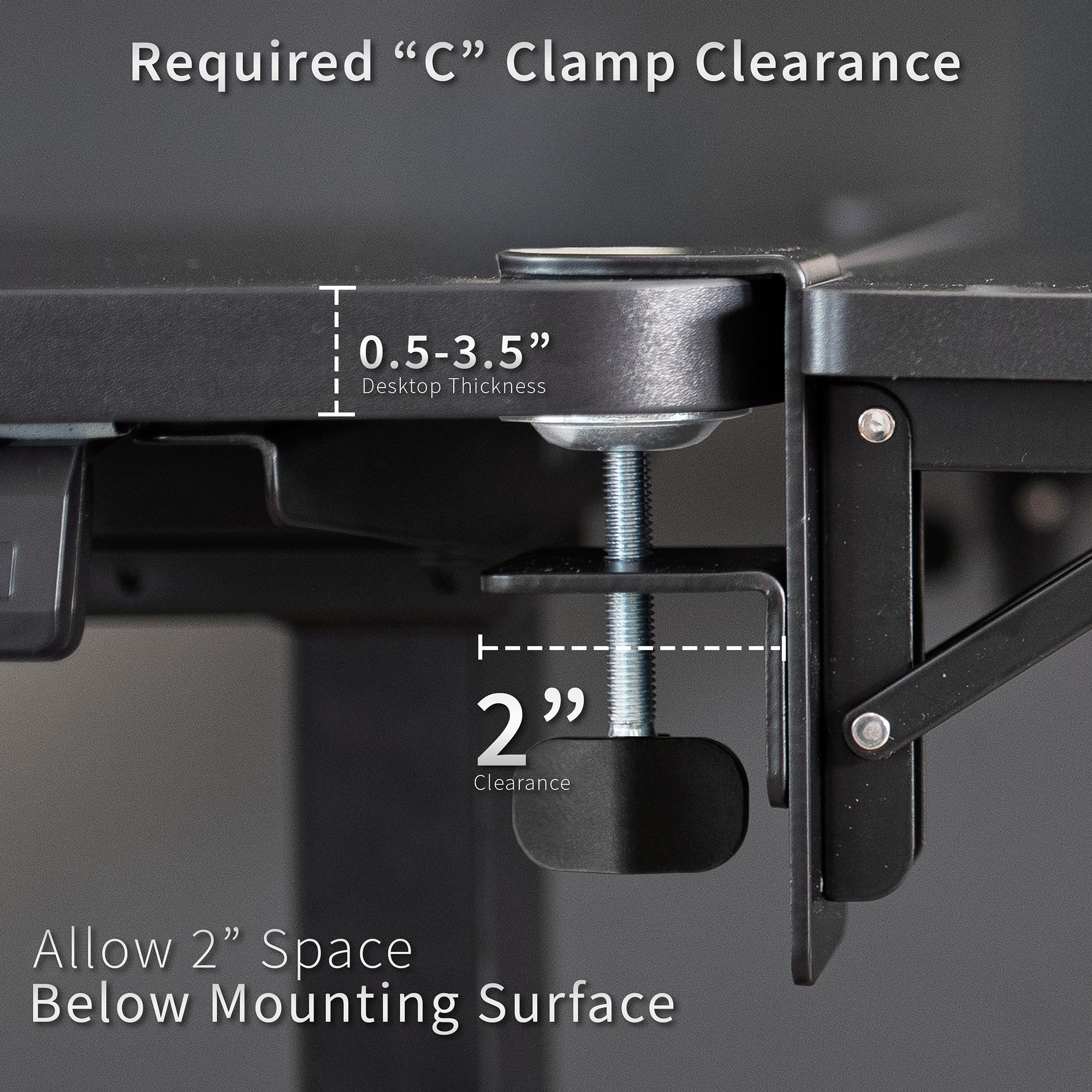 Clamp-on 24 x 12 inch (14 Including Clamps) Desk Extender, Foldable Keyboard Tray, Table Mount for Sit Stand Desks