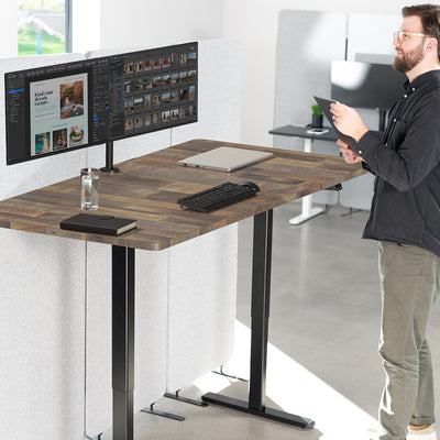 60 x 30 inch electric desk featuring easy height adjustment with the simple 2-button controller